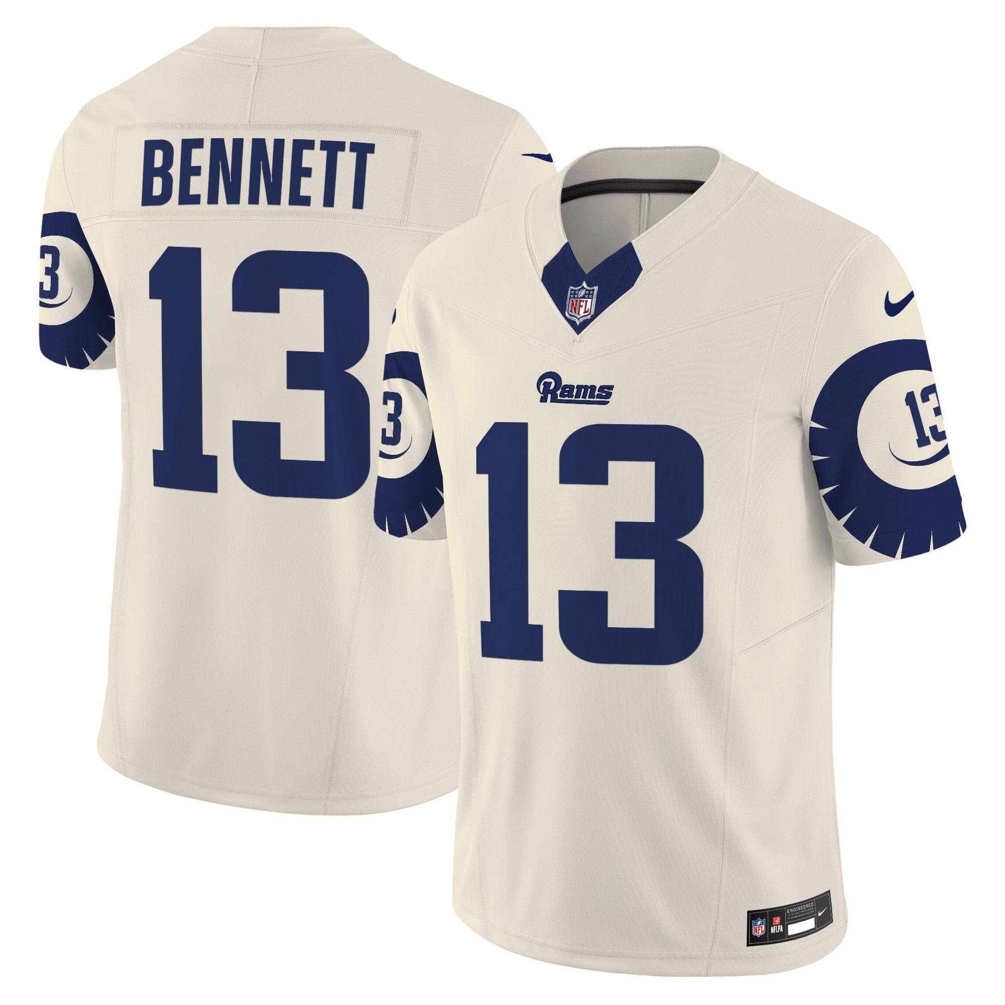 Men Los Angeles Rams 13 Bennett Cream 2024 Nike Special Vapor Limited NFL Jersey